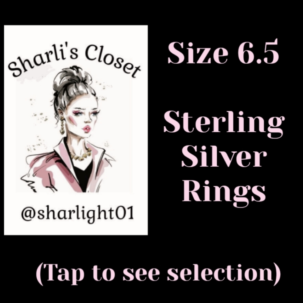 NEW Size 6.5 Genuine Sterling Silver Rings - Picture 3 of 10
